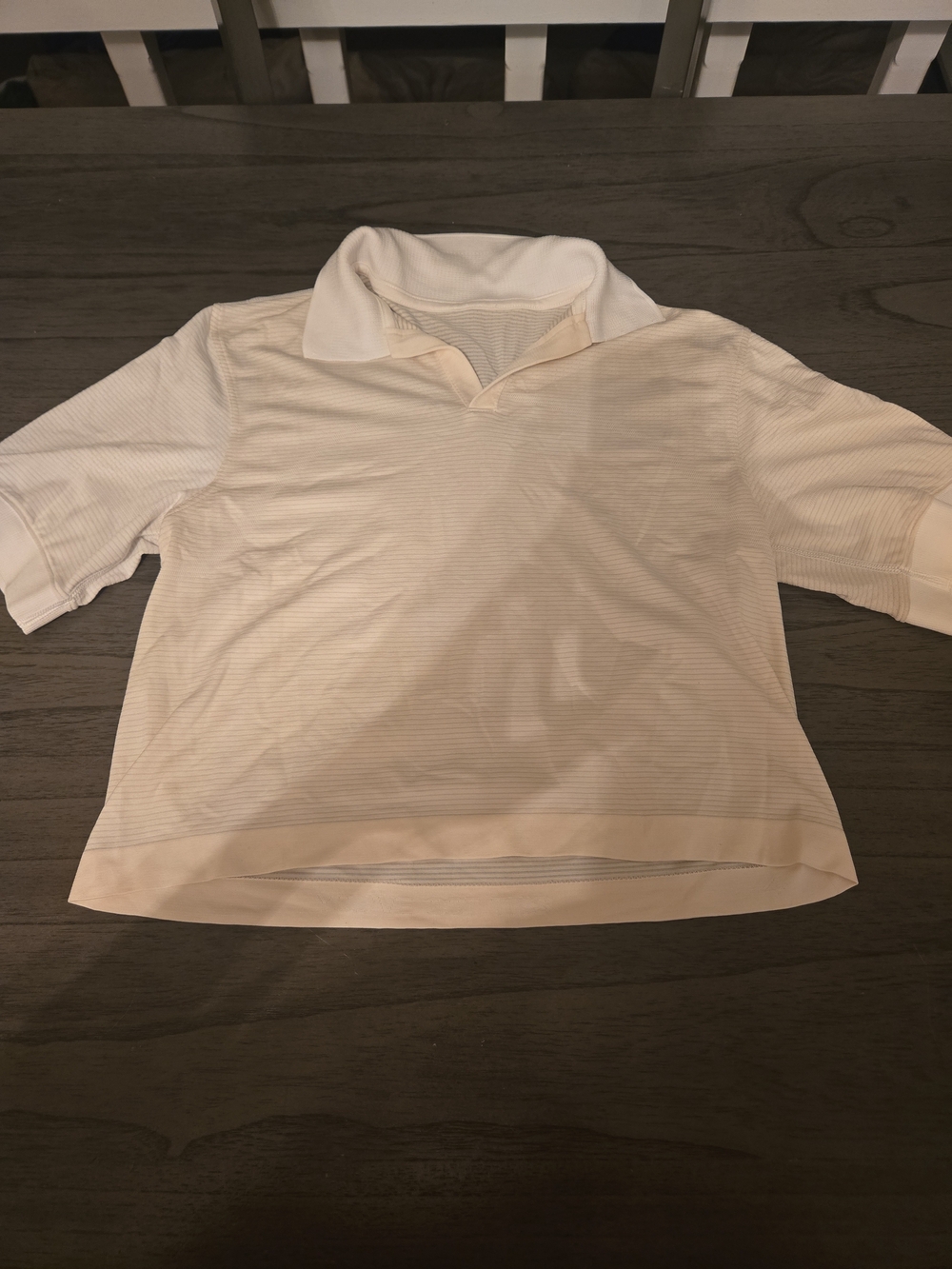 lululemon athletica Short-Sleeve Crop Polo in Cream